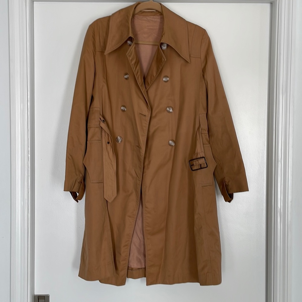 Vintage Classic Twill Trench Coat / Camel Color / Size M